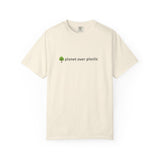 planet over plastic T-shirt | environmental tree slogan tee