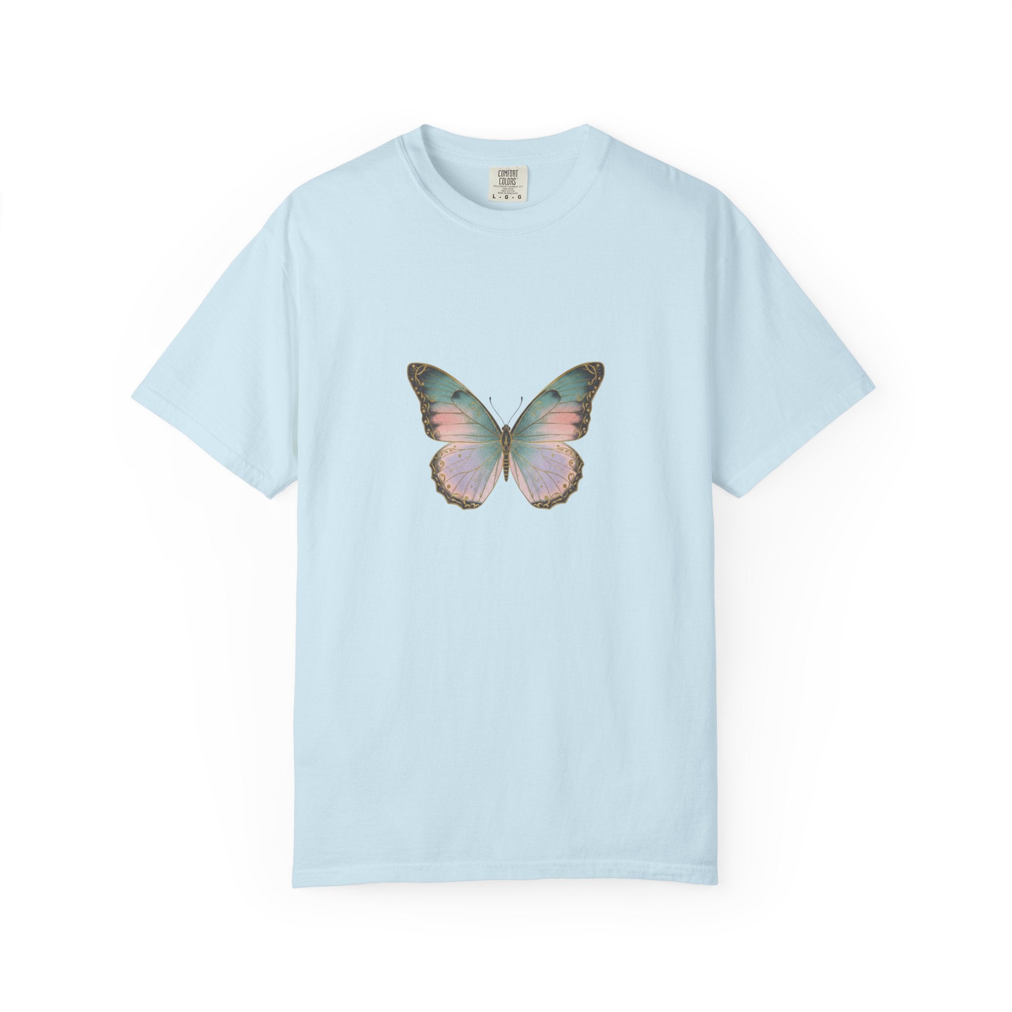Retro 70s Vacation Butterfly T-shirt | Distressed Orange Teal Wings