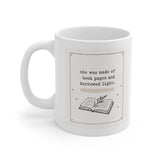 She Was Made of Book Pages Quote mug | Literary Book Lover Mug