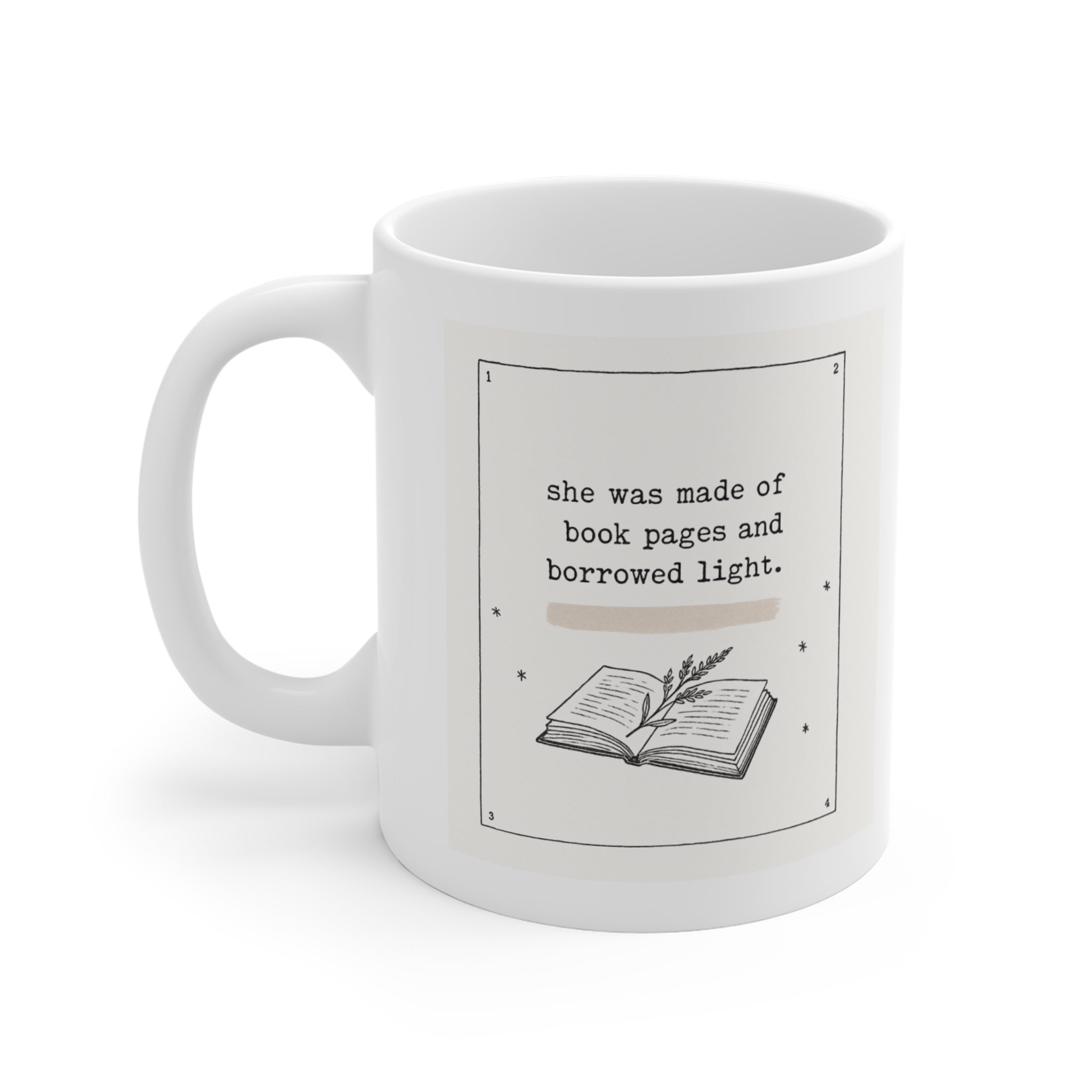 She Was Made of Book Pages Quote mug | Literary Book Lover Mug
