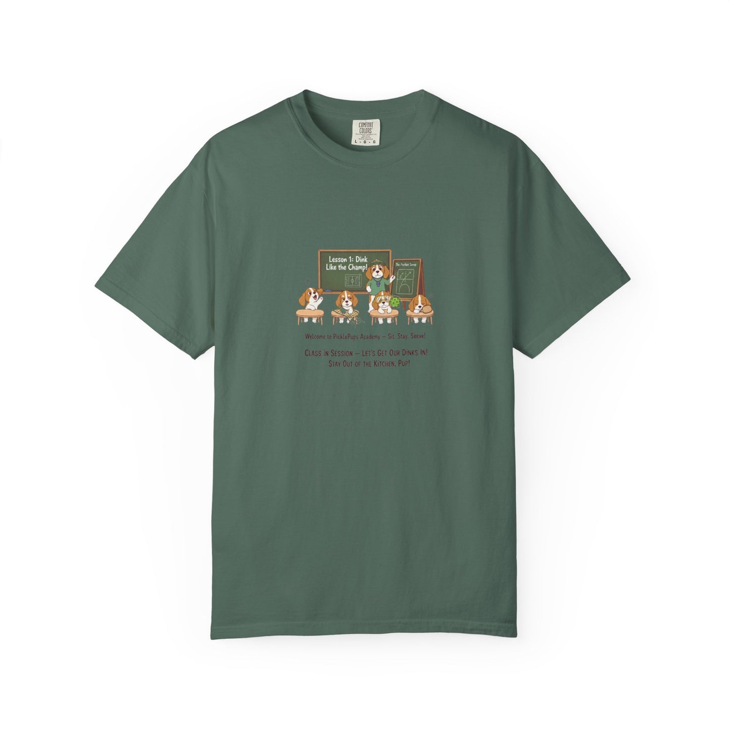 Beagle Pickleball Classroom Cartoon T-shirt | Dog Teacher Paw School Design