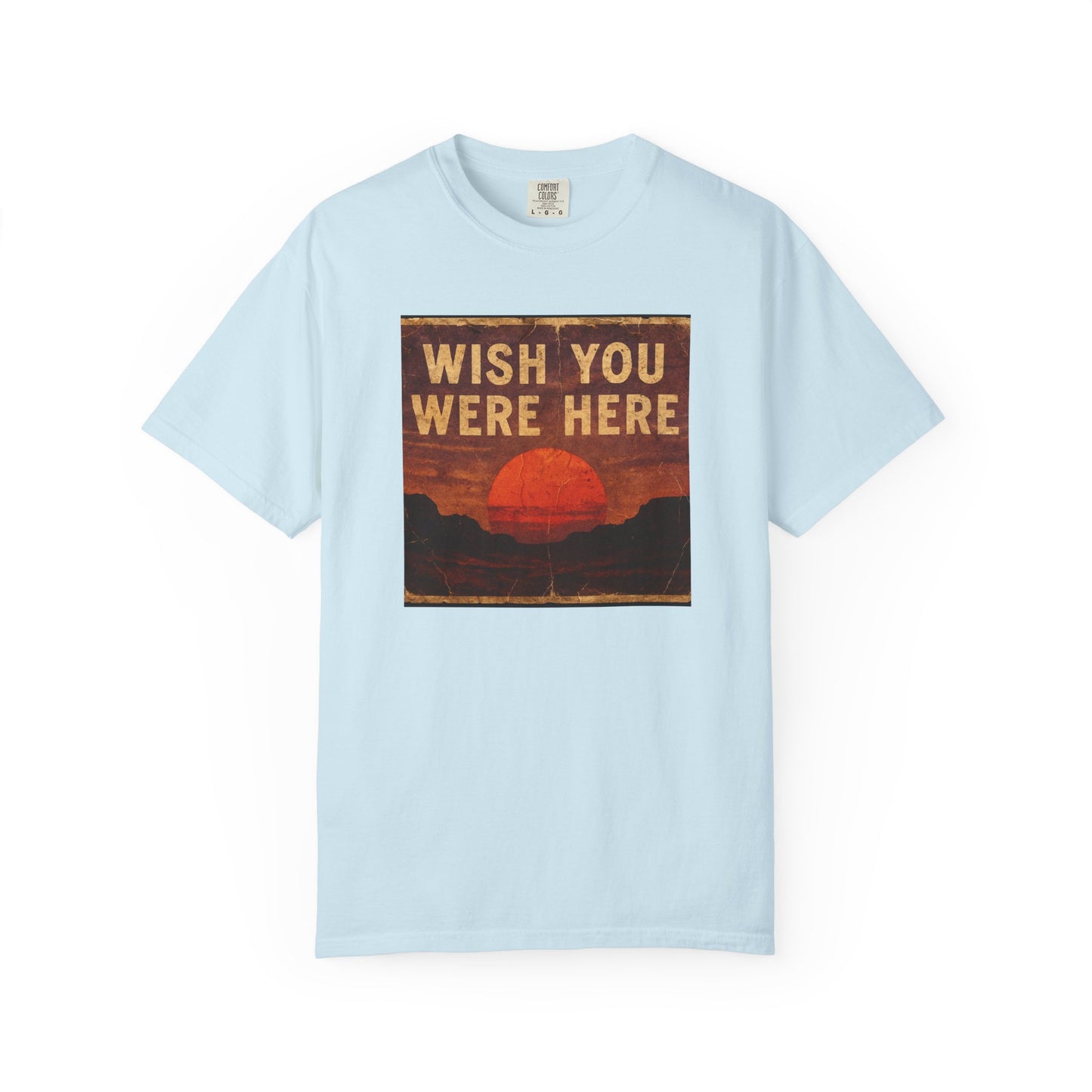 Wish You Were Here Sunset T-shirt | Vintage Sunset Graphic