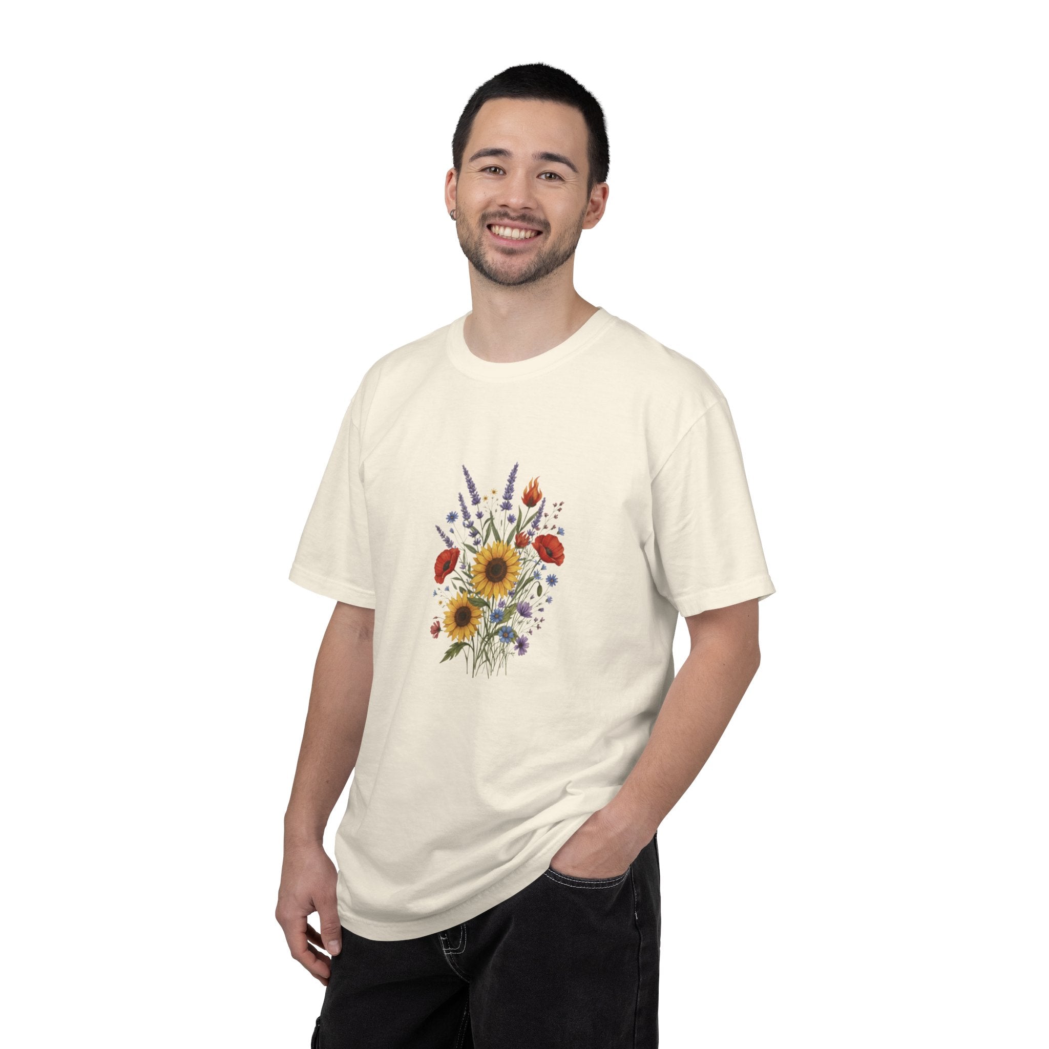 Sunflower and Wildflower Bouquet T-Shirt | Floral Botanical Garden Tee