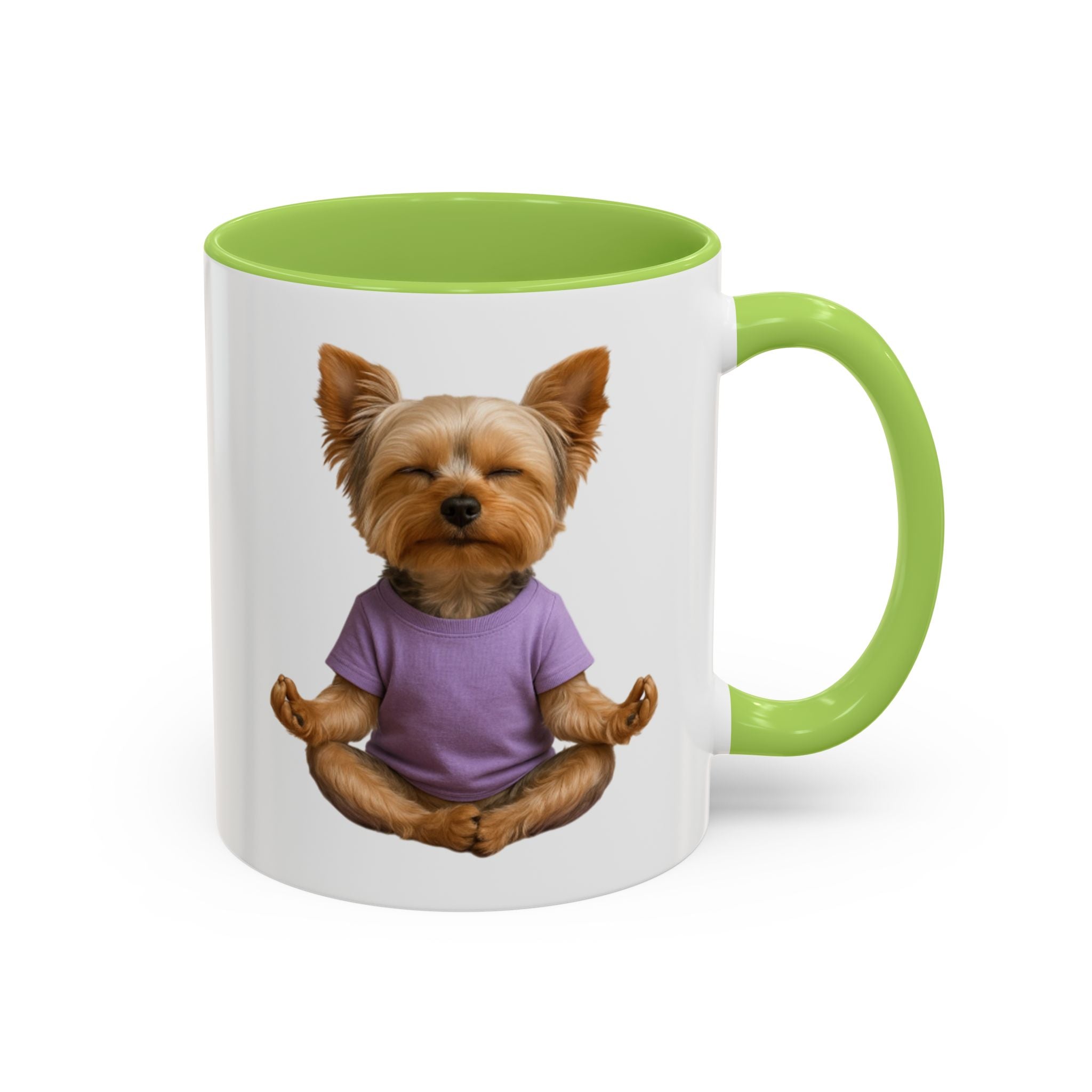 Meditating Yorkshire Terrier Mug | Accent Coffee Mug 11oz 15oz