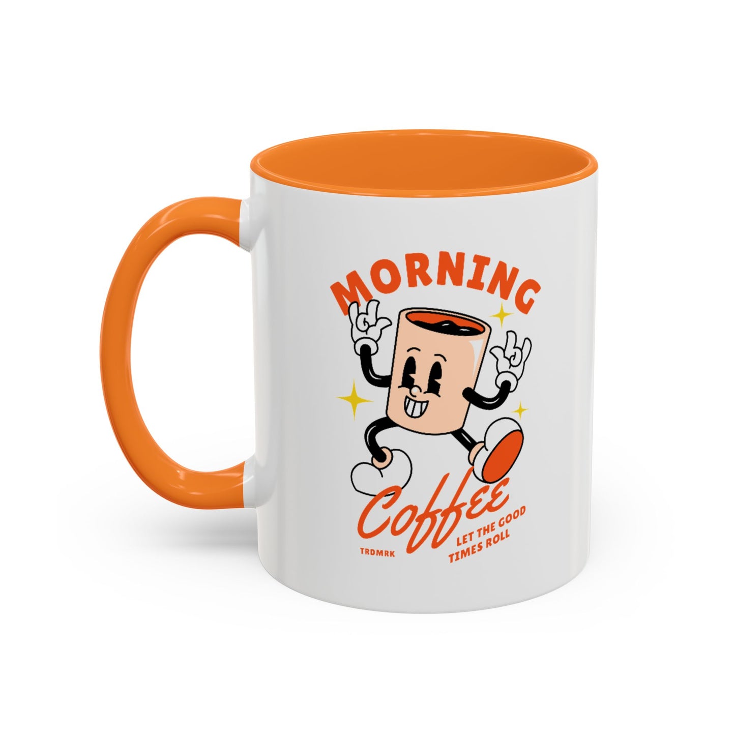 Morning Coffee Mug | Retro Cartoon Coffee Cup, Colorful Ceramic