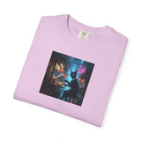 Cyberpunk Cat Sushi T-shirt | Neon Japan Noir