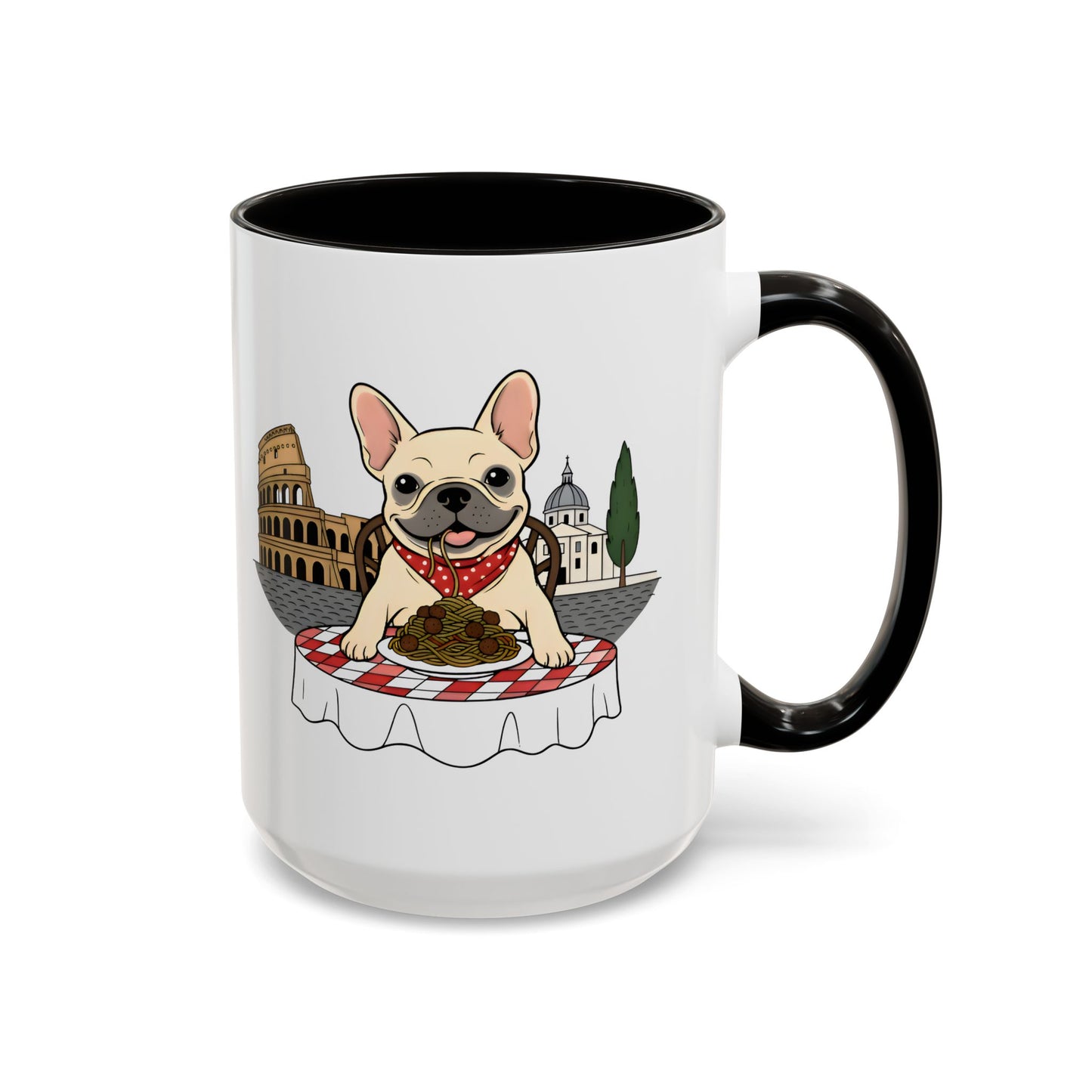 French Bulldog Pasta in Rome Mug | Ceramic Coffee Cup