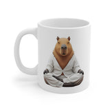 Meditating Capybara Mug | Zen Animal Illustration, Calm Mind Ceramic