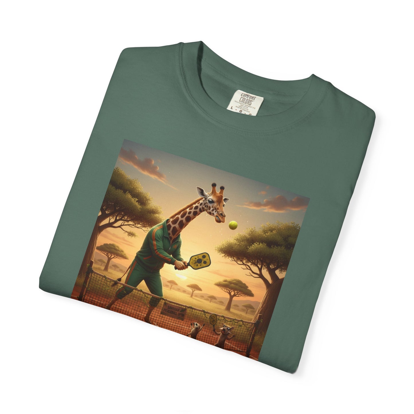 Long-Neck Larry  Pickleballer Unisex Garment-Dyed T-shirt