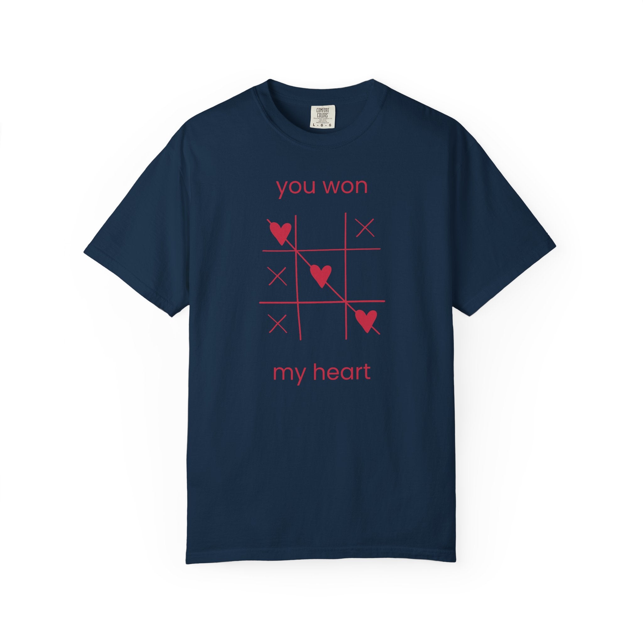 You Won My Heart tic tac toe T-shirt | Valentine heart game tee