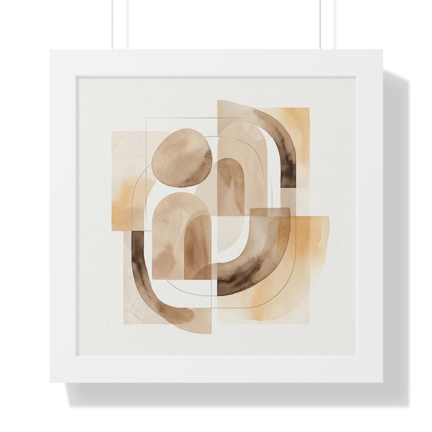 Abstract Neutral Art Framed Horizontal Poster | Minimal Wall Decor