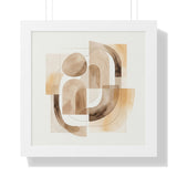 Abstract Neutral Art Framed Horizontal Poster | Minimal Wall Decor