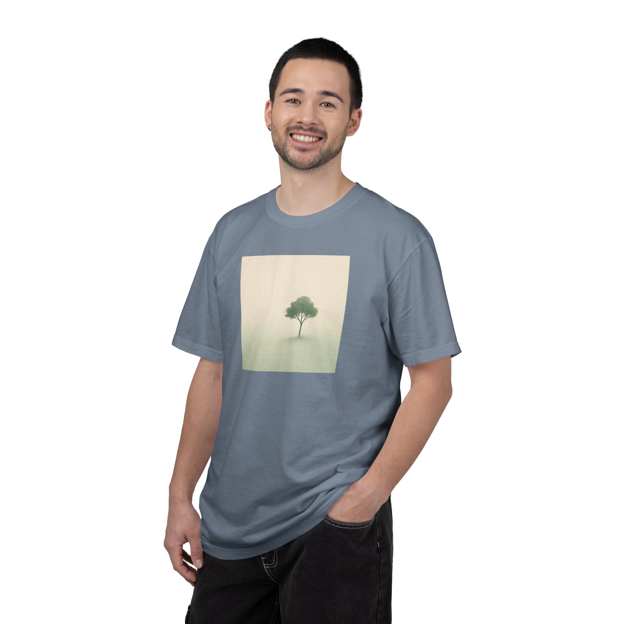 Solitary Tree Minimalist Artwork T-Shirt | Nature Square Print
