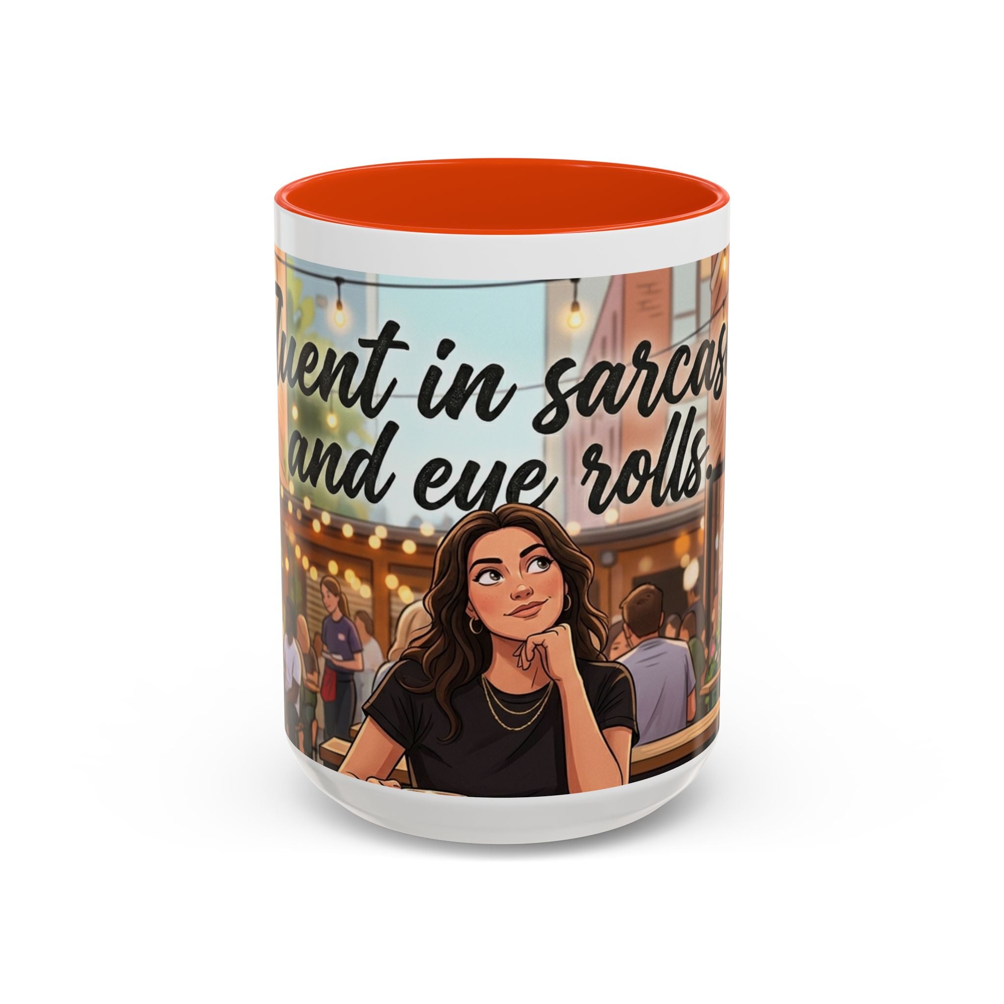 Sarcastic Girl Illustration Mug | 11oz or 15oz Colorful Ceramic