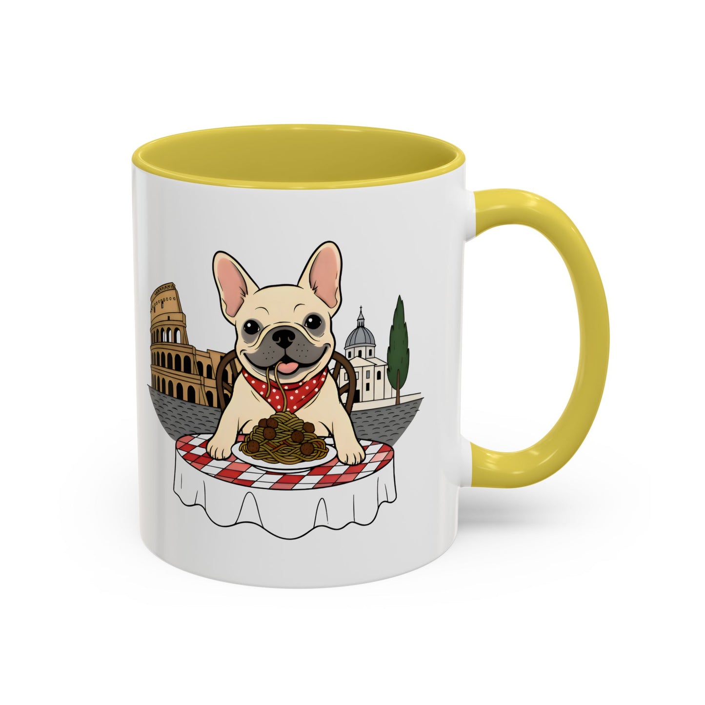 French Bulldog Pasta in Rome Mug | Ceramic Coffee Cup