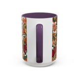 Vintage Cherry Strawberry Pattern Accent Mug | 11oz 15oz
