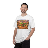 Jurassic Dink Pickleball Dinosaur Arcade Poster T-Shirt | Retro Video Game Shirt