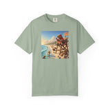 Lifeguard Capybara on Beach T-shirt | Surf Rescue Sunset Scene