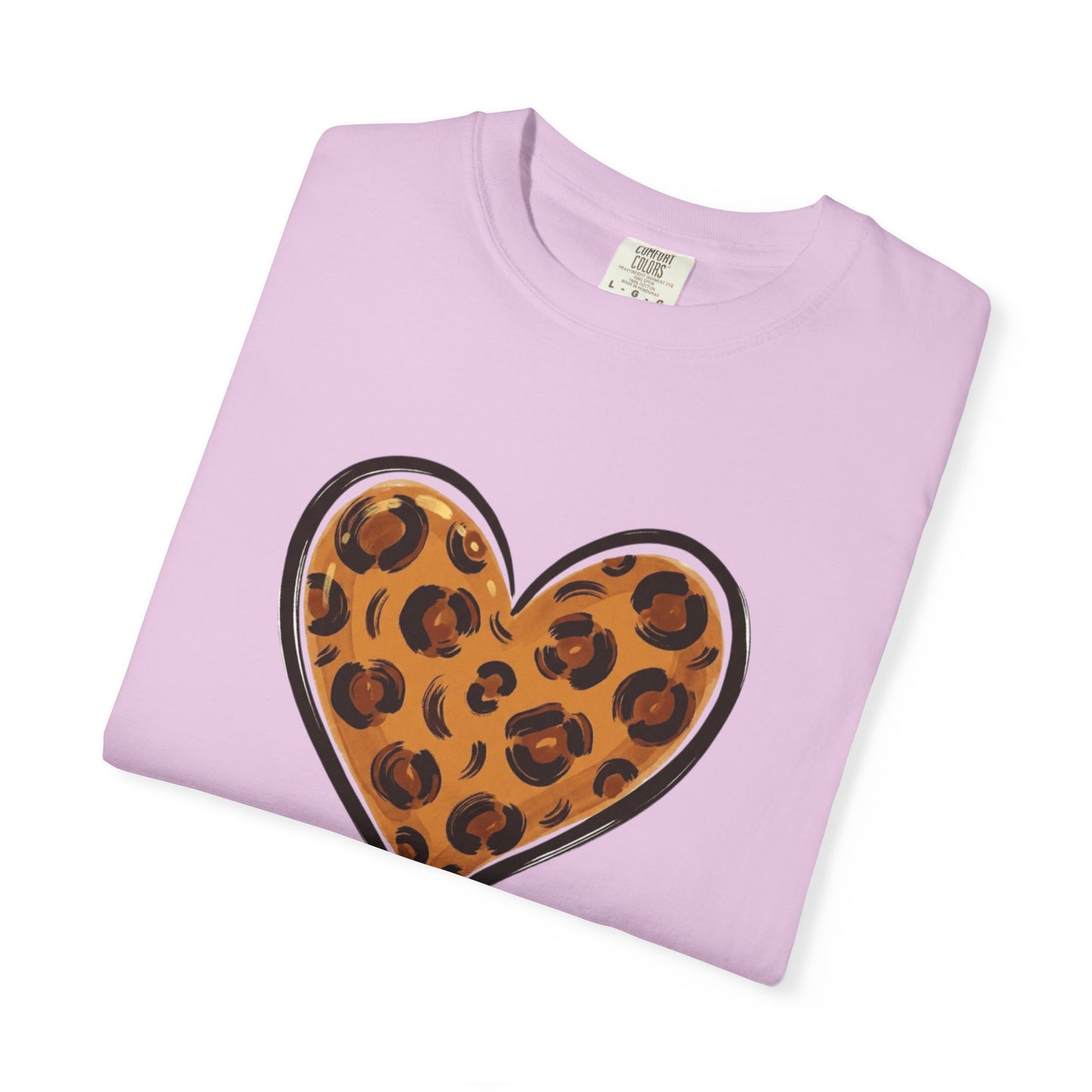 Leopard Print Heart T-shirt | Animal Print Heart Tee