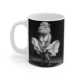 Capybara Dress Mug | Black and White Surreal Animal Art