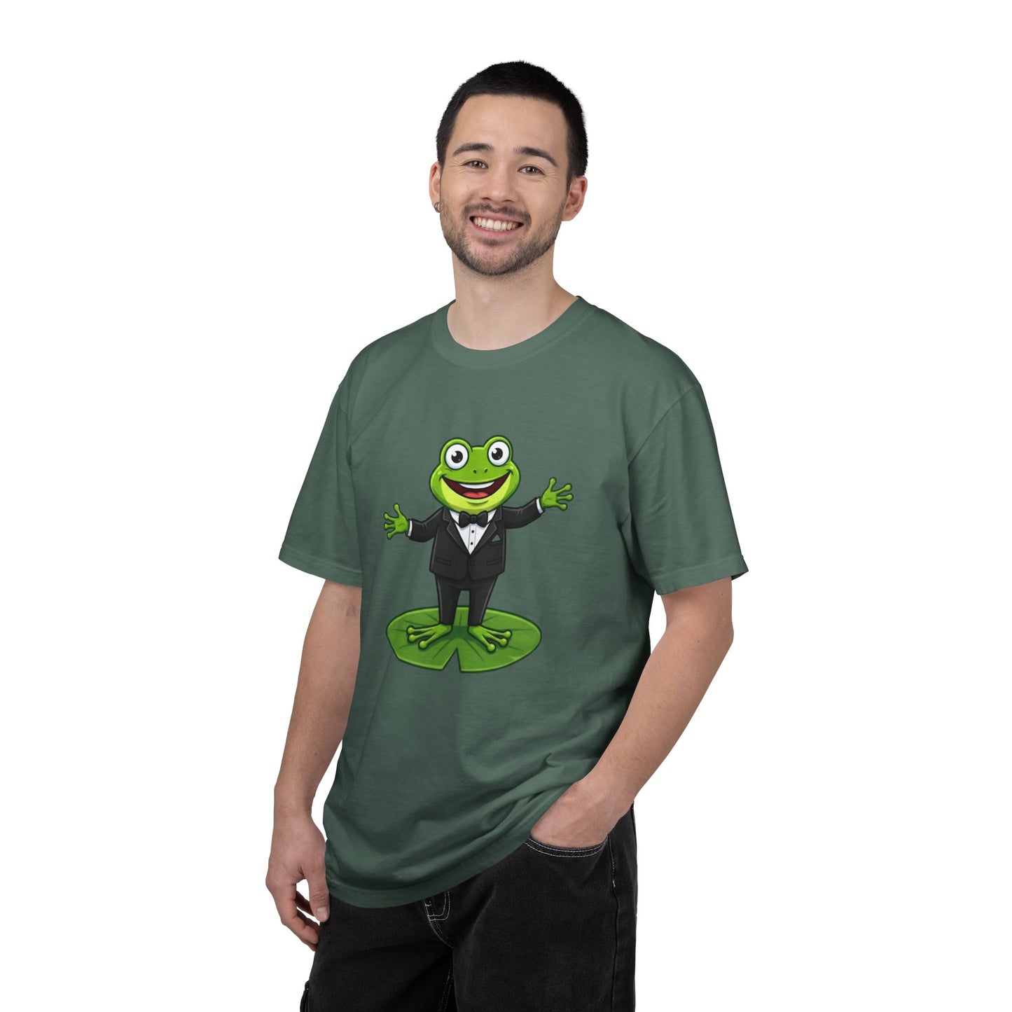 Funny Tuxedo Frog T-shirt | Frog on Lily Pad Amphibian Design