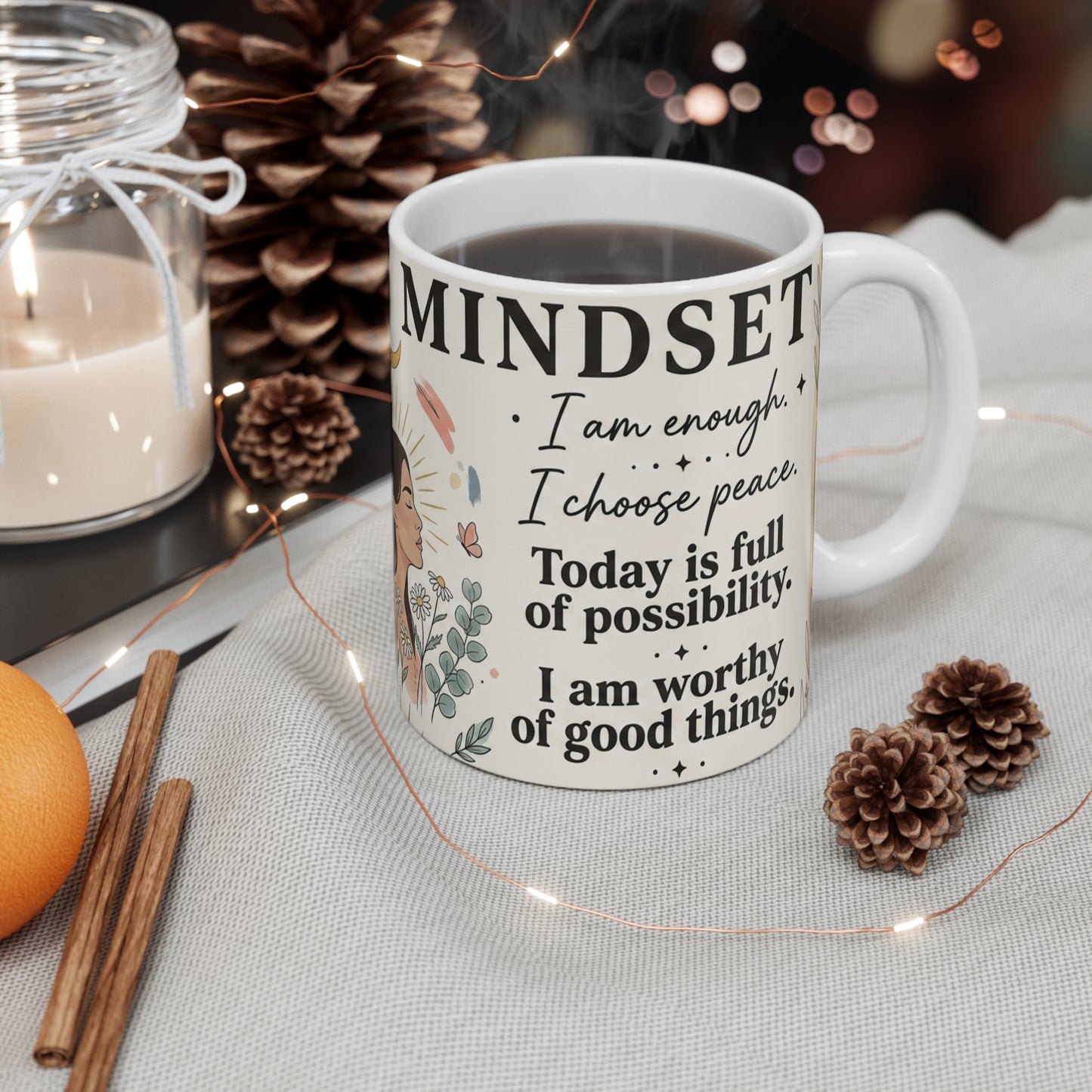 Morning Mantra Mug | Inspirational Affirmation Ceramic Coffee Cup