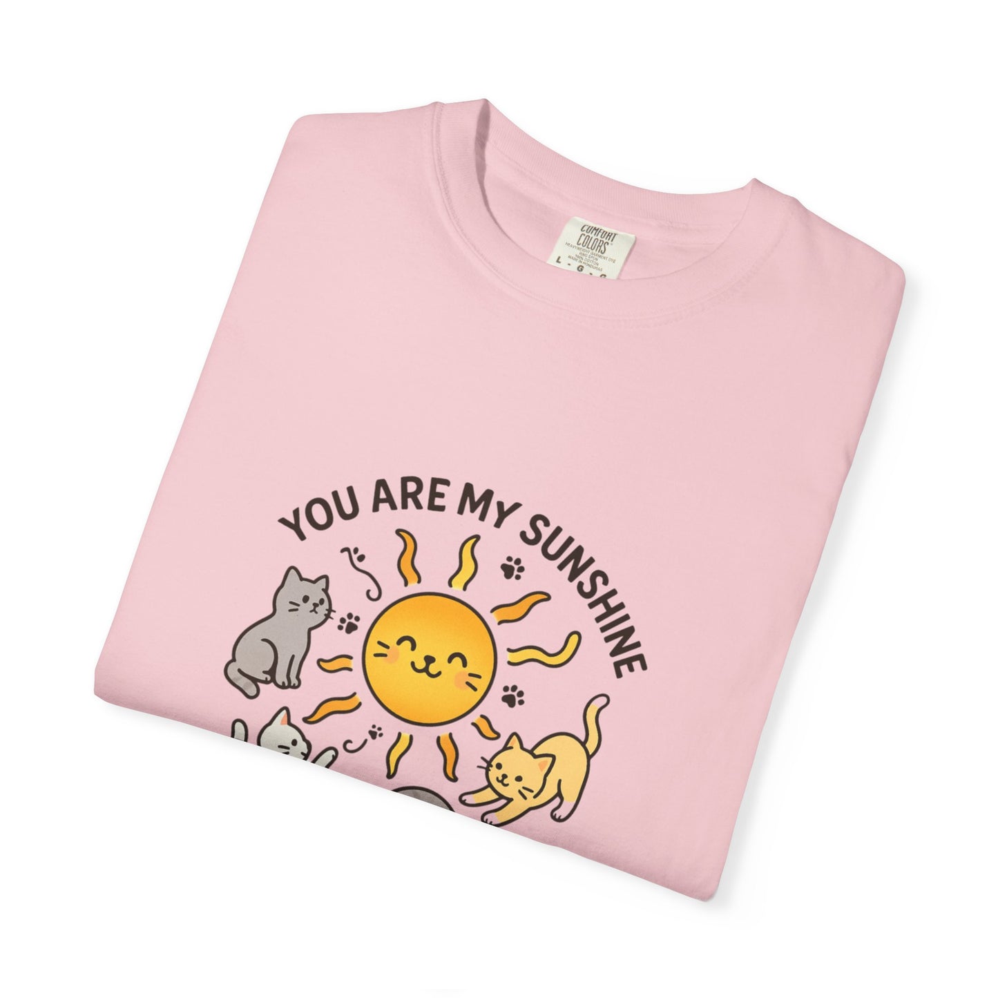 You Are My Sunshine Cat Illustration T-shirt | Cute Sun and Kittens