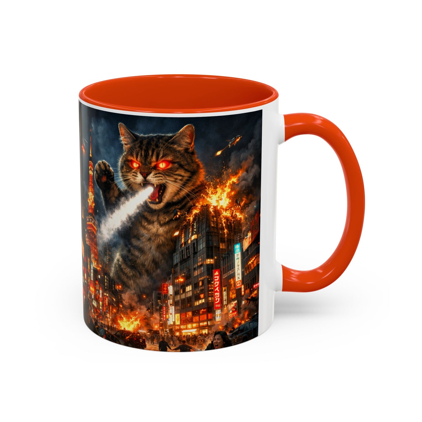Catzilla Tokyo Cityscape Mug | Color Interior 11oz 15oz