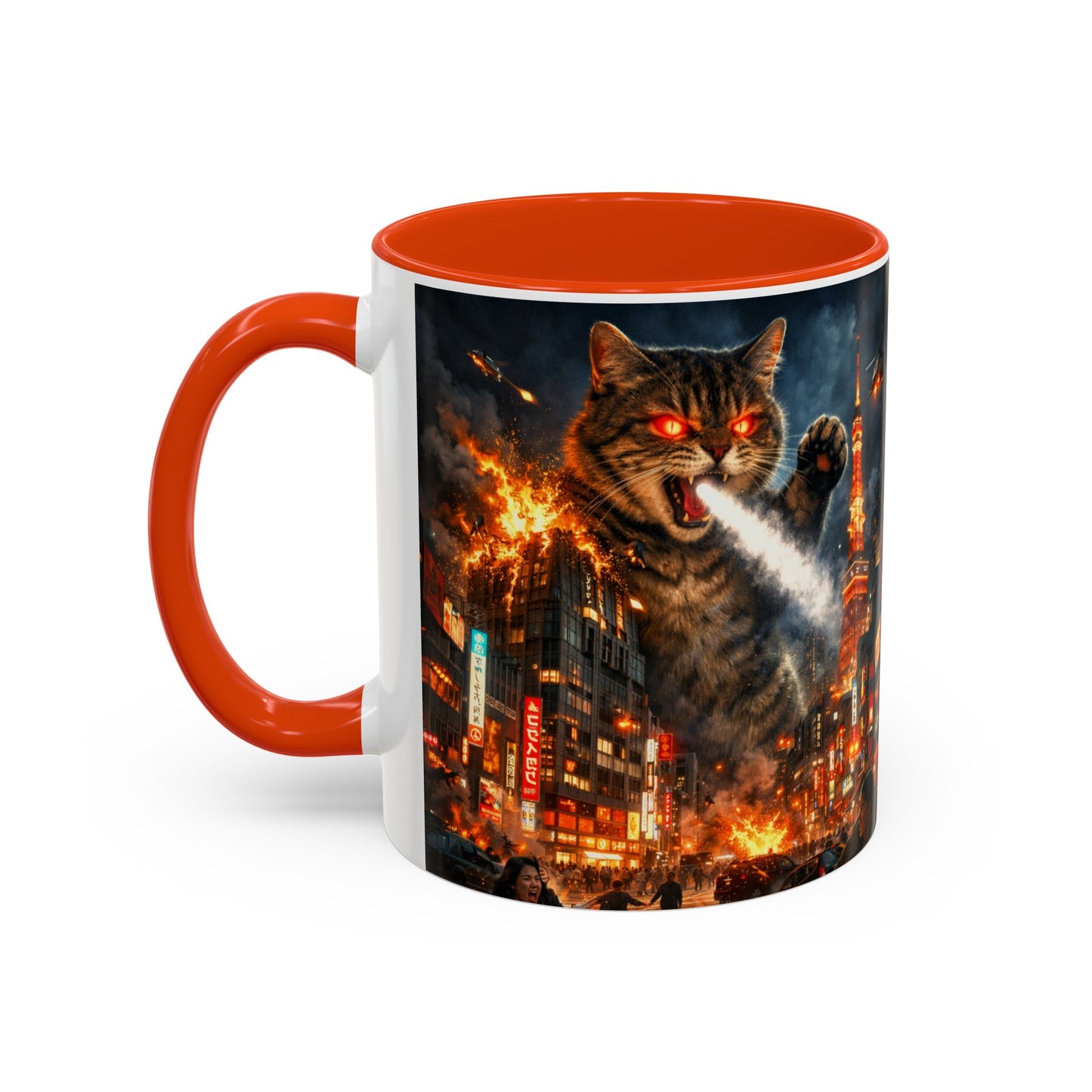 Catzilla Tokyo Cityscape Mug | Color Interior 11oz 15oz