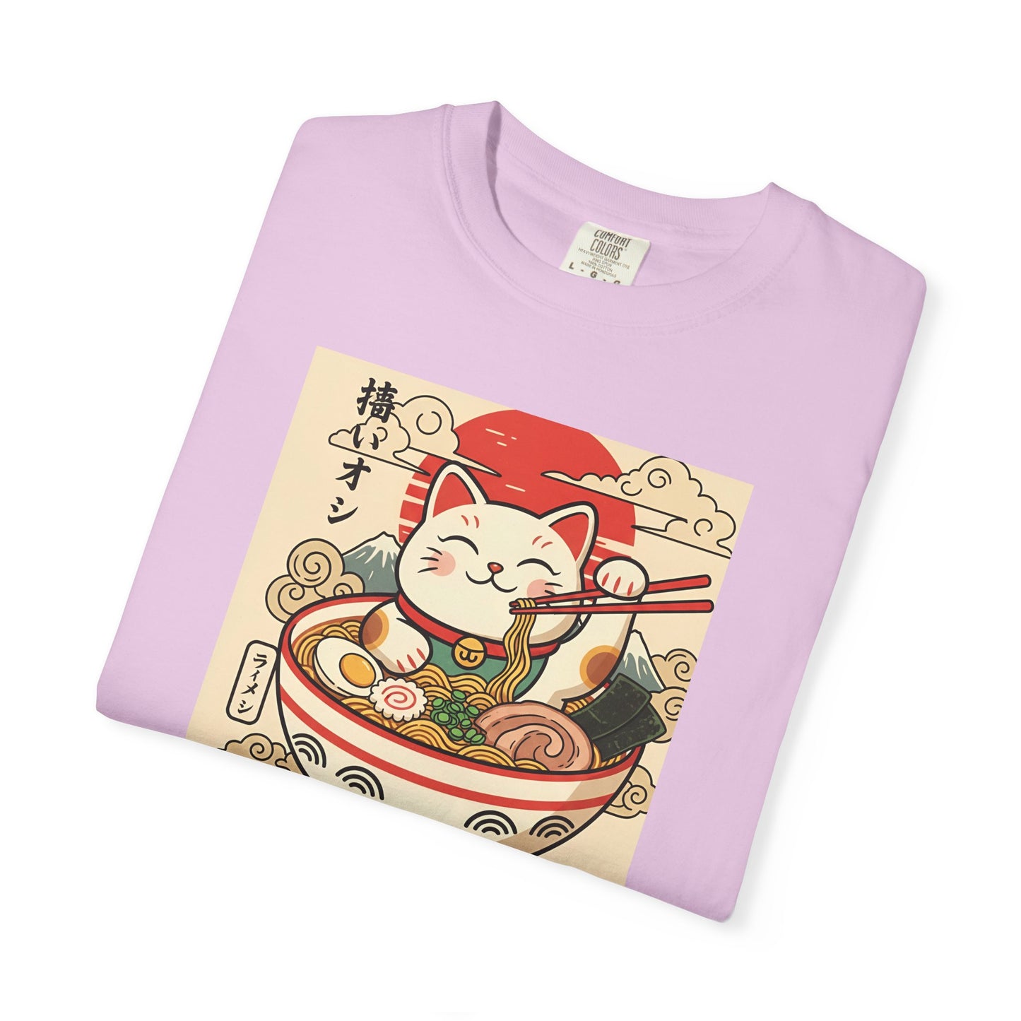 Maneki Neko Ramen Cat T-shirt | Lucky Cat Bowl Graphic Japanese Style