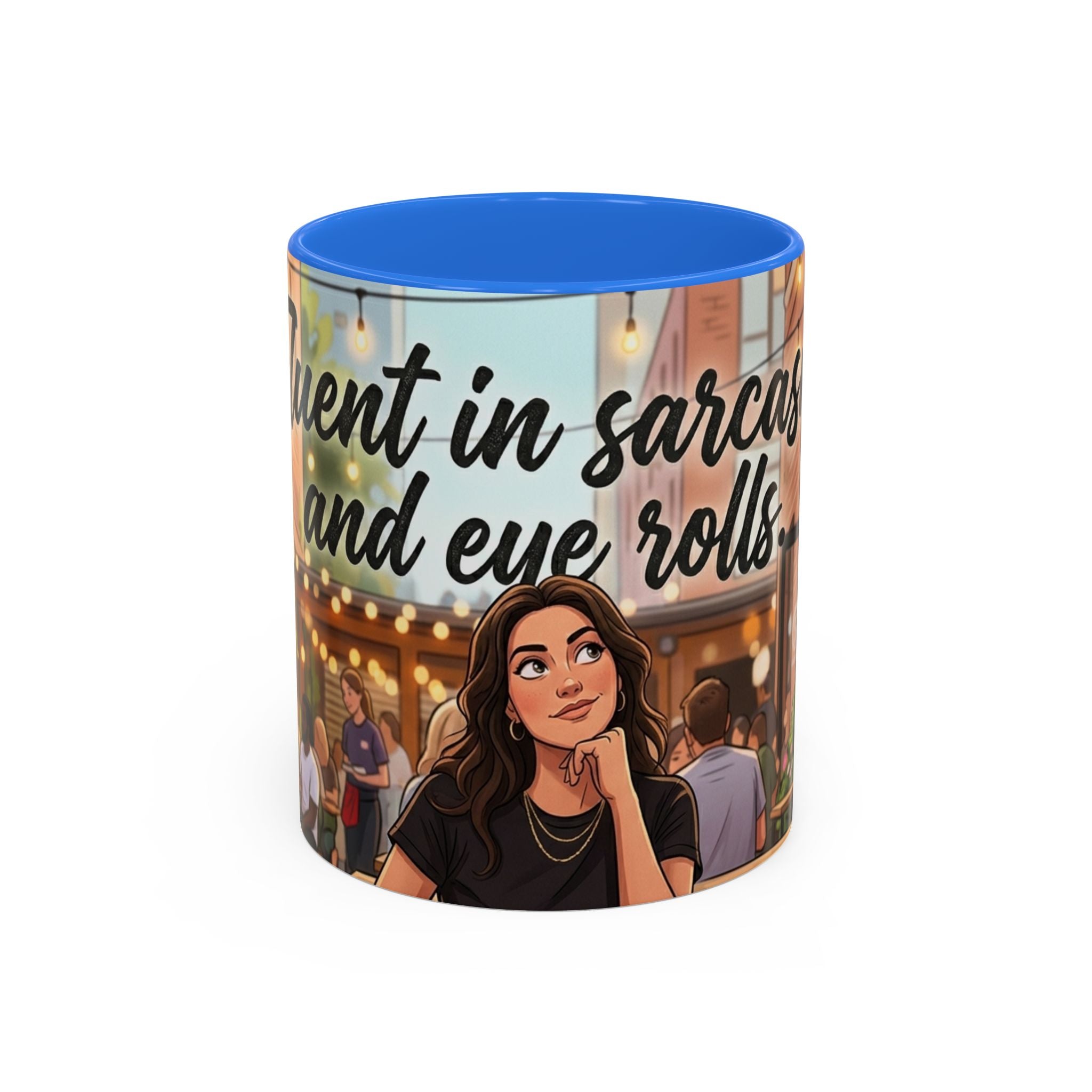 Sarcastic Girl Illustration Mug | 11oz or 15oz Colorful Ceramic