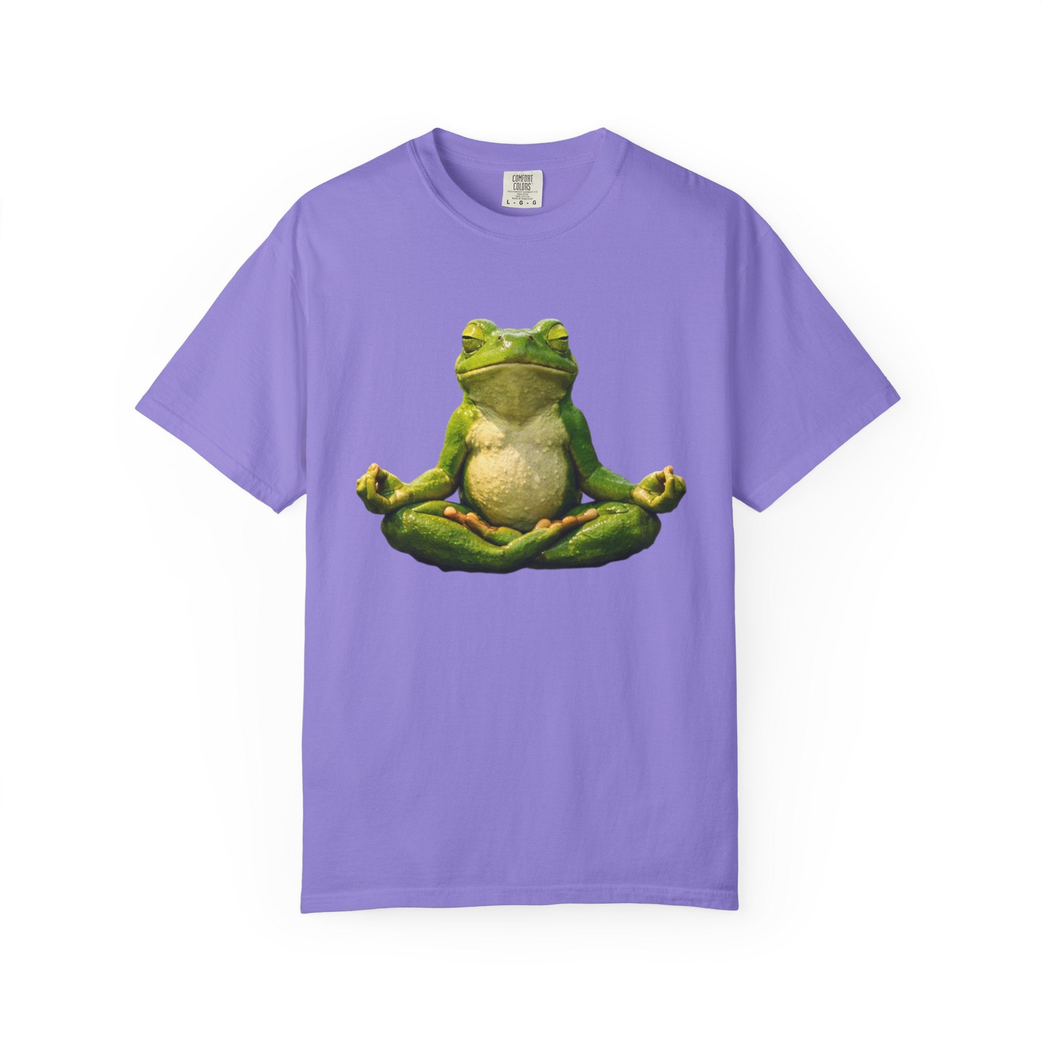 Meditating Frog T-shirt | Zen Yoga Frog Illustration, Relaxation Tee