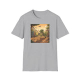 Jurassic Pickleball Club | Retro Tropical Dino Illustration T-Shirt