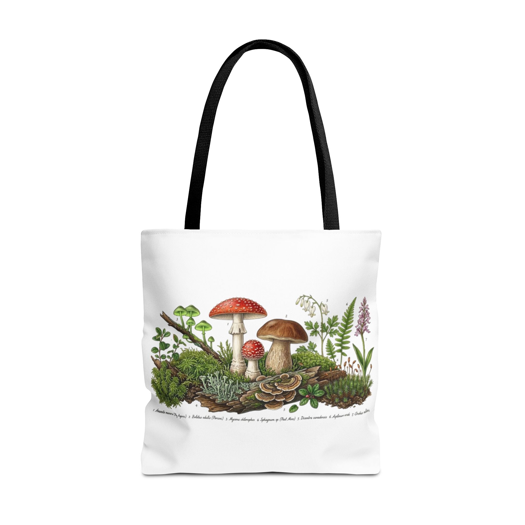 Vintage Mushroom Wildflower Specimen Study Tote Bag