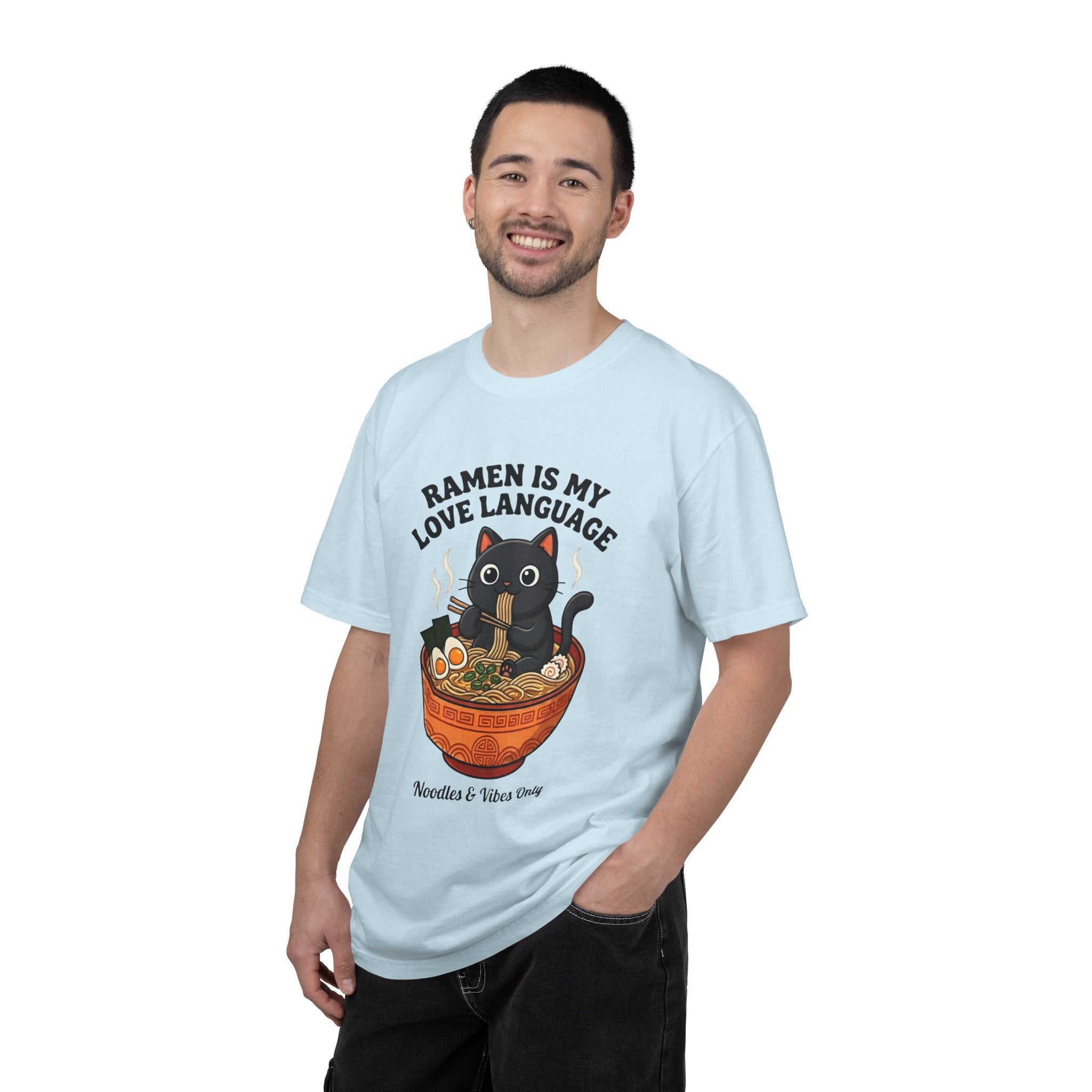 Ramen Is My Love Language T-shirt | Cat in Ramen Bowl Noodles Vibes Tee