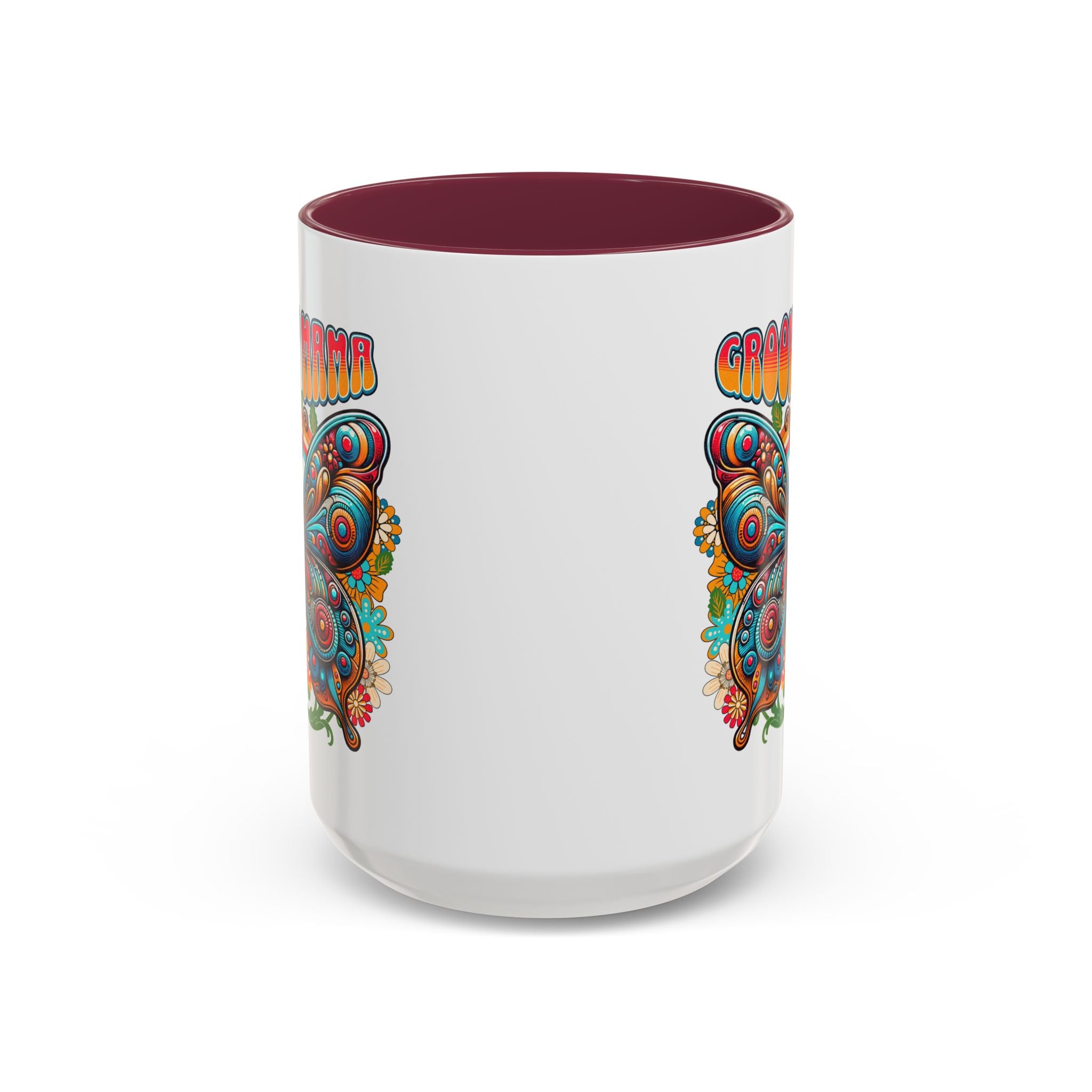 Groovy Mama Butterfly Mug | Retro Psychedelic Floral Design