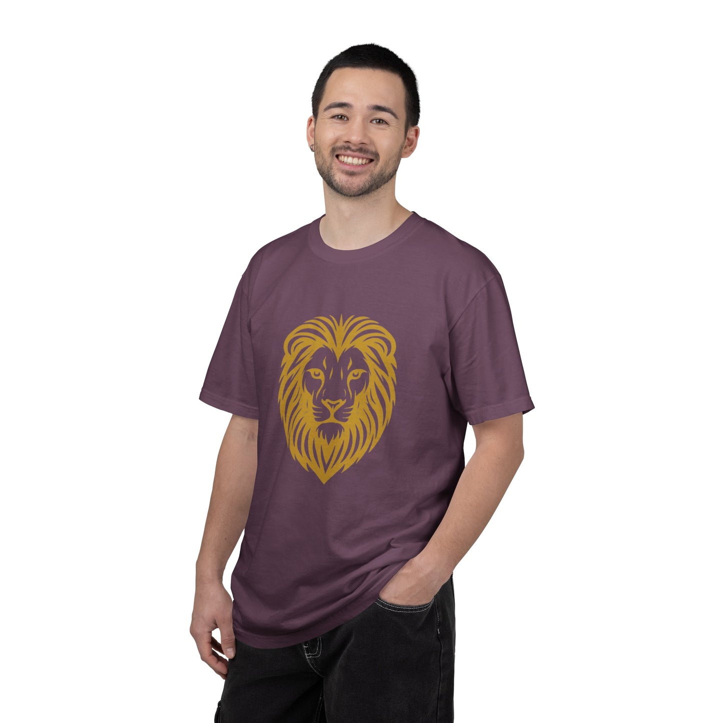 Golden Lion Head T-shirt | Minimal Animal Graphic Tee