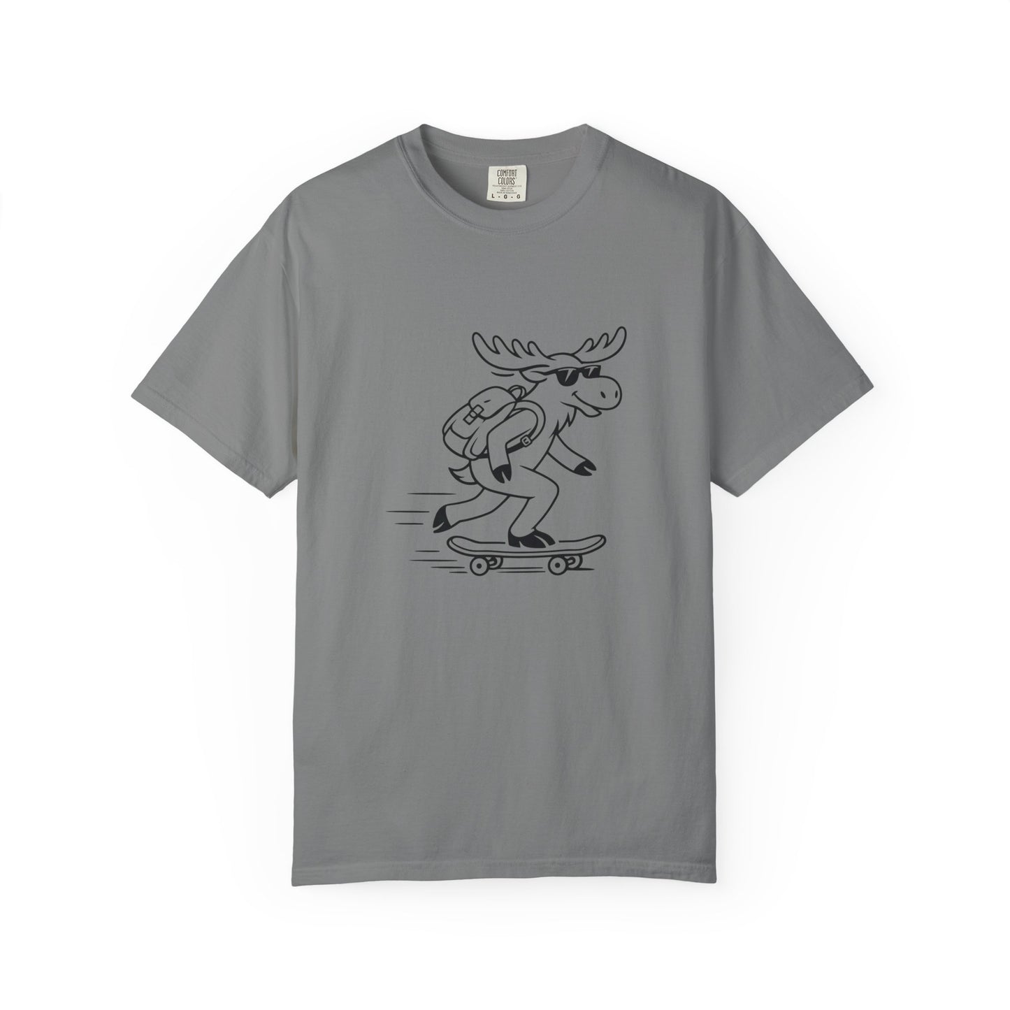 Skateboarding Moose T-shirt | Skateboard Cartoon Graphic Tee