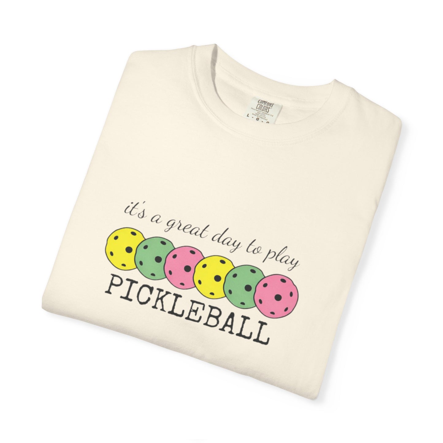 It's a Great Day to Play Pickleball T-Shirt | Colorful Pickleball Paddles Tee