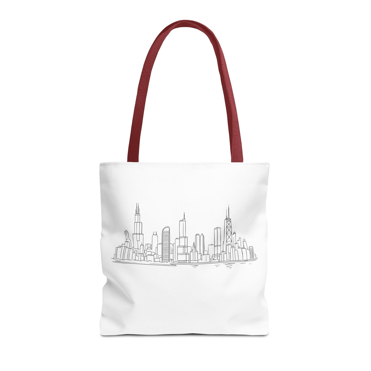 Chicago line art, City Skyline Tote Bag | Urban Skyline Illustration