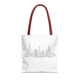 Chicago line art, City Skyline Tote Bag | Urban Skyline Illustration