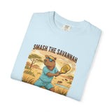 Smash the Savannah Capybara Pickleballer T-Shirt | Animal Sports Graphic Tee