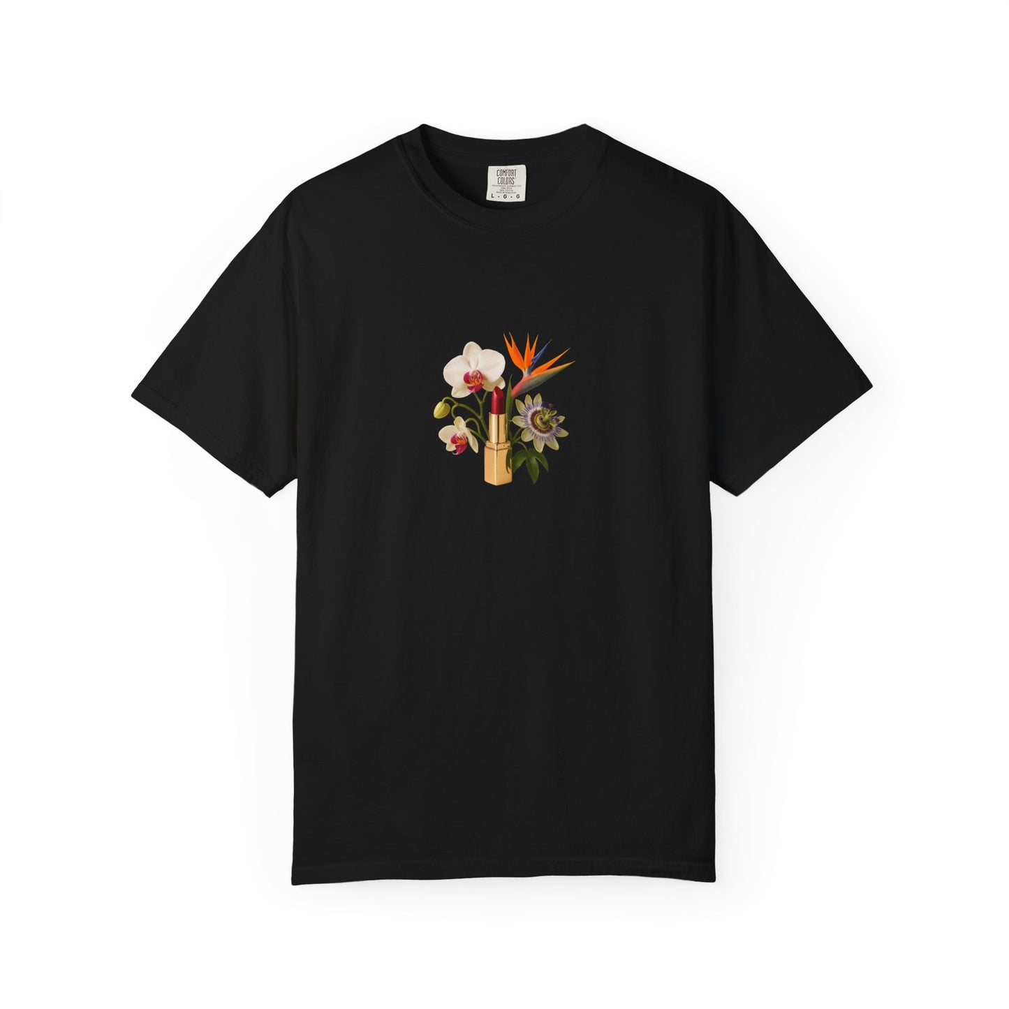 Tropical Floral Bouquet T-Shirt | Bird of Paradise, Orchid, Sunflower