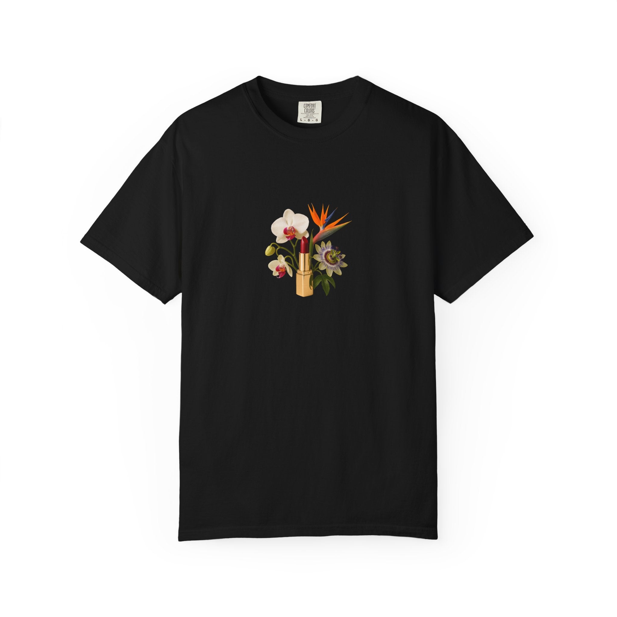 Tropical Floral Bouquet T-Shirt | Bird of Paradise, Orchid, Sunflower