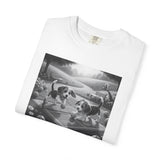 Pickleball Beagle Puppies T-shirt | Monochrome Dog Art