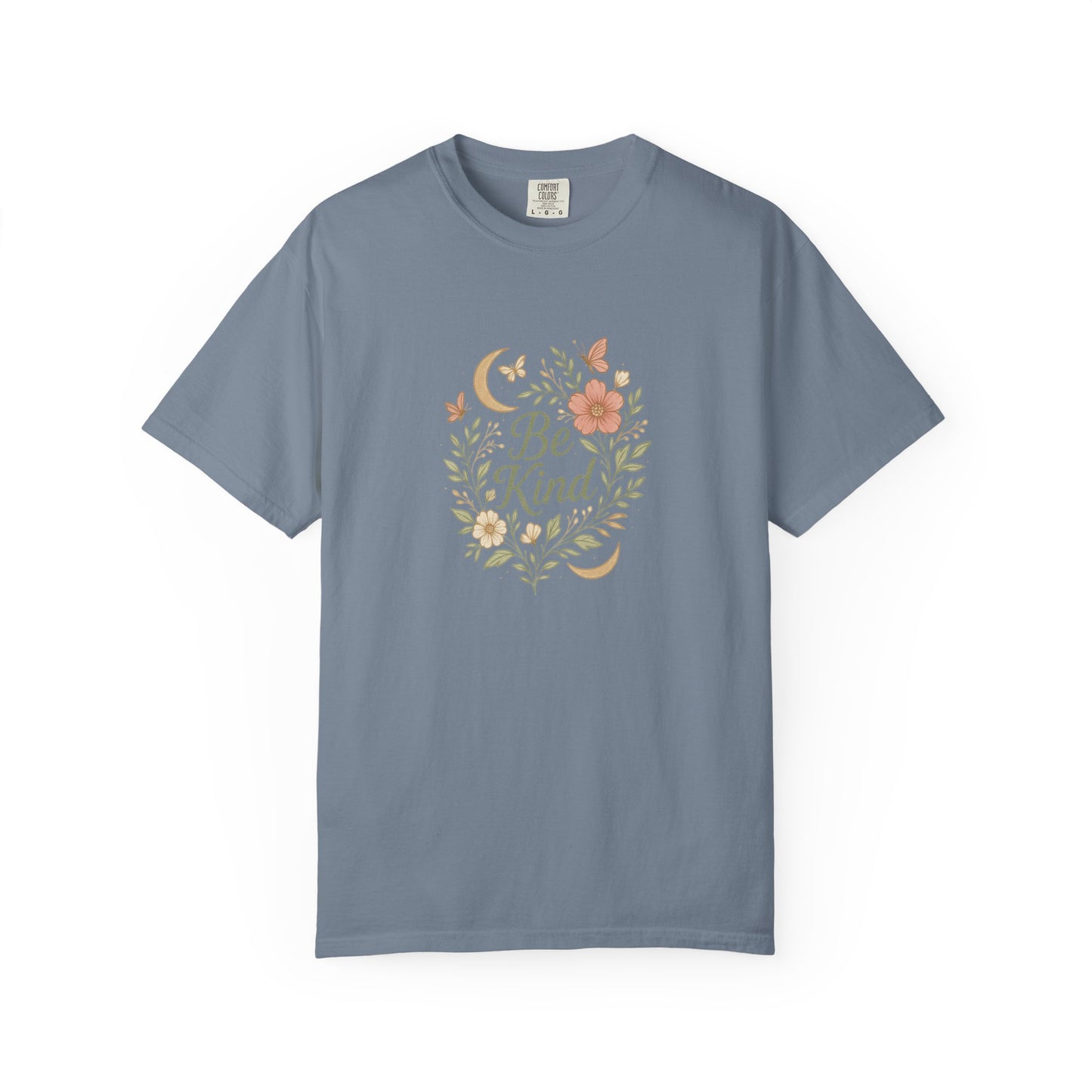 Be Kind Floral Wreath T-Shirt | Positive Quote, Boho Botanical Design