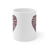 Pink Zebra Heart Mug | Animal Print Heart Coffee Cup