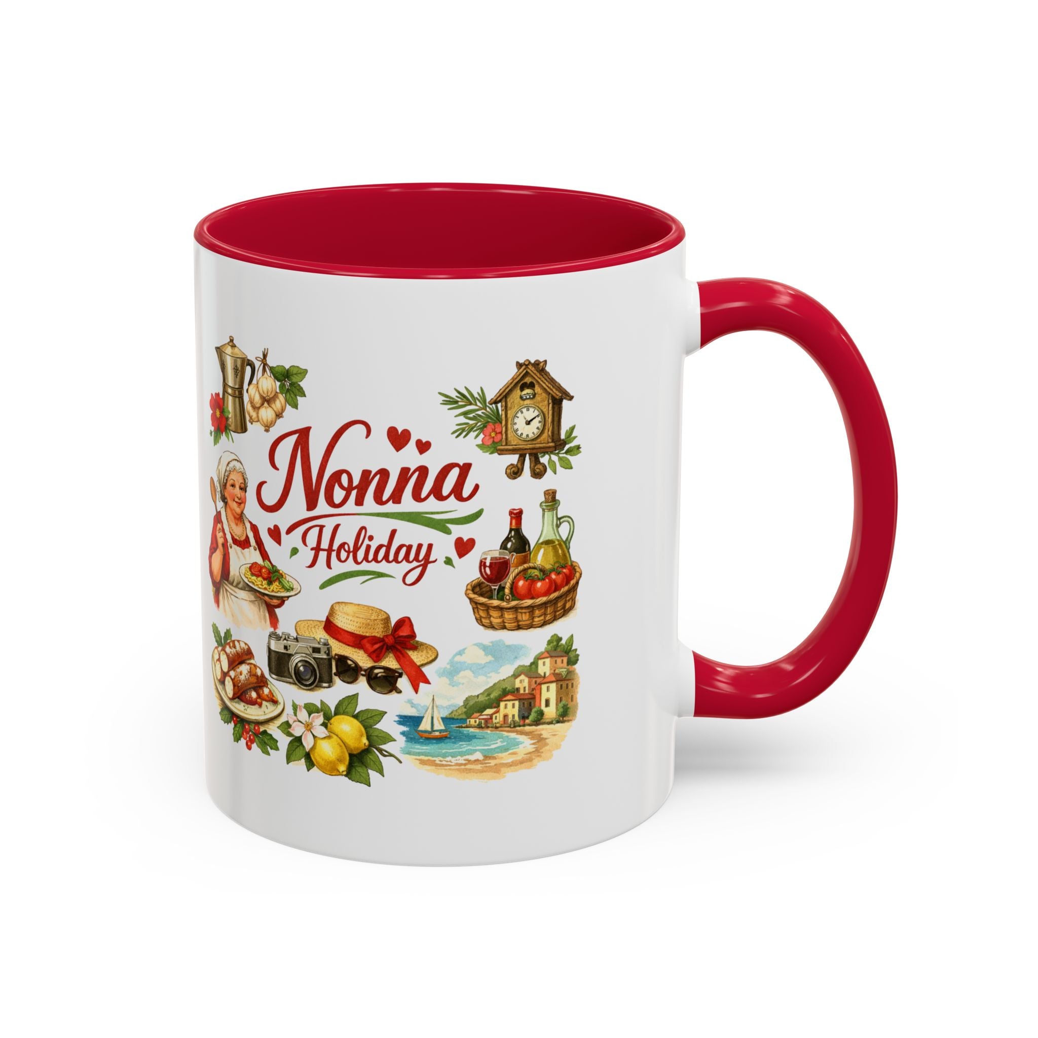 Nonna Holiday mug | Italian grandma kitchen design, vintage food icons