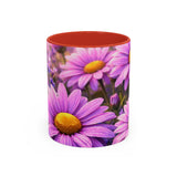 Purple Daisy Floral Mug | Accent Coffee Mug 11oz 15oz