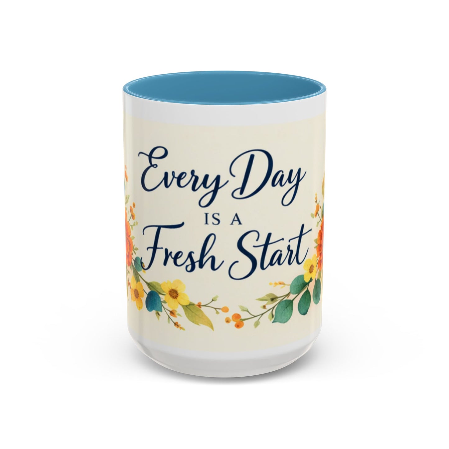 Every Day Is A Fresh Start mug | Floral sunflower coffee mug